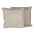 Cotton and lurex blend cushion covers, 'Natural Fineness' (pair) - Ivory and Champagne Cotton and Lurex Cushion Covers (Pair)