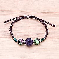 Multi-gemstone beaded pendant bracelet, 'Nice Stones' - Multi-Gemstone Beaded Pendant Bracelet from Thailand