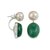 Cultured pearl and quartz drop earrings, 'Peach Iridescence' - Peach colour Pearls and Green Quartz Earrings from Thailand