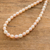 Cultured pearl strand necklace, 'Rosy Future' - Pink and Peach Cultured Pearl Necklace