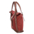 Leather-accented shoulder bag, 'Fancy Miss in Crimson' - Leather-Accented Shoulder Bag in Crimson