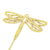 Brass plant stake, 'Shining Dragonfly' - Handcrafted High-Polished Brass Dragonfly Plant Stake