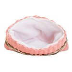 Upcycled cosmetic bag, 'Peachy Keen' - Hand-Woven Recycled Vinyl Cord Cosmetic Bag in Peach Hue