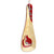 Ceramic spoon rest, 'Romance Flavors' - Pomegranate-Themed Painted Beige Ceramic Spoon Rest