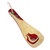 Ceramic spoon rest, 'Romance Flavors' - Pomegranate-Themed Painted Beige Ceramic Spoon Rest