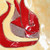Ceramic spoon rest, 'Romance Flavors' - Pomegranate-Themed Painted Beige Ceramic Spoon Rest