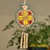 Ceramic windchime, 'Prosperity Melodies' - Floral Pomegranate-Shaped Ceramic Windchime in Yellow