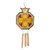Ceramic windchime, 'Prosperity Melodies' - Floral Pomegranate-Shaped Ceramic Windchime in Yellow