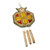 Ceramic windchime, 'Prosperity Melodies' - Floral Pomegranate-Shaped Ceramic Windchime in Yellow