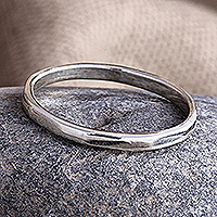 Sterling silver band ring, 'Eternal Minimalism' - Minimalist Geometric Sterling Silver Band Ring from Armenia