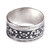 Sterling silver band ring, 'Ancestral Power' - Traditional Floral Sterling Silver Band Ring from Armenia