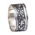 Sterling silver band ring, 'Ancestral Power' - Traditional Floral Sterling Silver Band Ring from Armenia