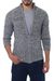Men's 100% alpaca jacket, 'Cloudfall' - Men's Alpaca Wool Zip Cardigan Sweater from Peru