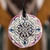Ceramic pendant necklace, 'Twilight Elegance' - Hand-Painted Purple and Blue Floral Ceramic Pendant Necklace