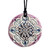 Ceramic pendant necklace, 'Twilight Elegance' - Hand-Painted Purple and Blue Floral Ceramic Pendant Necklace