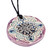 Ceramic pendant necklace, 'Twilight Elegance' - Hand-Painted Purple and Blue Floral Ceramic Pendant Necklace