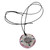 Ceramic pendant necklace, 'Twilight Elegance' - Hand-Painted Purple and Blue Floral Ceramic Pendant Necklace