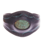 Men's leather and howlite cuff bracelet, 'Magnificence' - Men's Leather Cuff Bracelet Accented with Howlite Stone