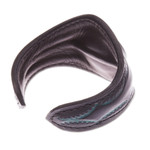 Men's leather and howlite cuff bracelet, 'Magnificence' - Men's Leather Cuff Bracelet Accented with Howlite Stone