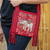 Traditional sling, 'Elephant's Delight' - Traditional Elephant-Themed Floral Red Sling with Fringes