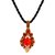 Chalcedony macrame pendant necklace, 'Heartfelt Wish' - Orange Chalcedony Pendant Necklace