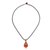 Chalcedony macrame pendant necklace, 'Heartfelt Wish' - Orange Chalcedony Pendant Necklace