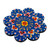 Lacquered papier mache magnet, 'Blue Flower' - Lacquered Hand-Painted Papier Mache Blue Flower Magnet