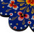 Lacquered papier mache magnet, 'Blue Flower' - Lacquered Hand-Painted Papier Mache Blue Flower Magnet