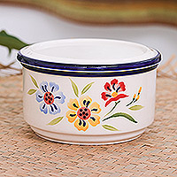 Decorative ceramic box, Primrose Path in Blue