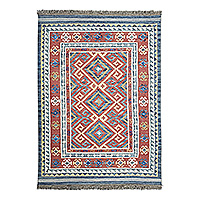 Wool dhurrie rug, Wanderer (5x8)