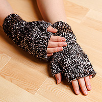 Wool fingerless mittens, Tender Winter