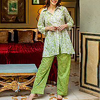 Cotton pajama set, Spring Paisley