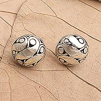 Sterling silver button earrings, Simply Woman