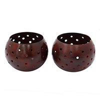 Steel tealight holders, Timeless Glow (pair)