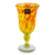 Blown glass goblets, 'Sun Celebration' (set of 3) - Set of 3 Mexican Handblown Recycled Glass Cocktail Goblets