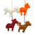 Wool felt ornaments, 'Playful Ponies' - Assorted Color Felt Pony Ornaments (Set of 4)