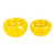 Handblown glass bowls, 'Flavors in Summer' (set of 2) - Handblown Patterned Yellow Recycled Glass Bowls (Set of 2)