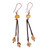 Agate waterfall earrings, 'Dancing Sunshine' - Antique-Finished Copper and Natural Agate Waterfall Earrings
