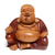 Wood sculpture, 'Buddha Laughs' - Acacia Wood Joyful Buddha Sculpture Carved by Hand in Bali