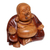 Wood sculpture, 'Buddha Laughs' - Acacia Wood Joyful Buddha Sculpture Carved by Hand in Bali