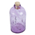 Blown glass bottle, 'Lilac Currents' - Eco Friendly Handblown Lilac Recycled Glass Bottle w/ Cork