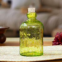 Blown glass bottle, Lemon Lime Currents