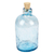 Blown glass bottle, 'Azure Currents' - Eco Friendly Handblown Azure Recycled Glass Bottle w/ Cork