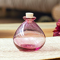 Handblown recycled glass jar, Pink Potion