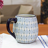 Ceramic mug, Web in Blue