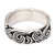 Sterling silver band ring, 'Enchanting Swirls' - Sterling Silver Band Ring with Swirl Motif Crafted in Bali