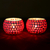 Glass mosaic tealight holders, 'Burning Stars' (pair) - Red Star Glass Mosaic Tealight Holders (Pair)