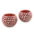 Glass mosaic tealight holders, 'Burning Stars' (pair) - Red Star Glass Mosaic Tealight Holders (Pair)