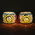 Glass mosaic tealight holders, 'Ambient Flowers' (pair) - Hand Crafted Glass Mosaic Tealight Holders (Pair)