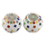 Glass mosaic tealight candleholders, 'Dancing Diamonds' (pair) - Glass Mosaic Tealight Candleholders (Pair)